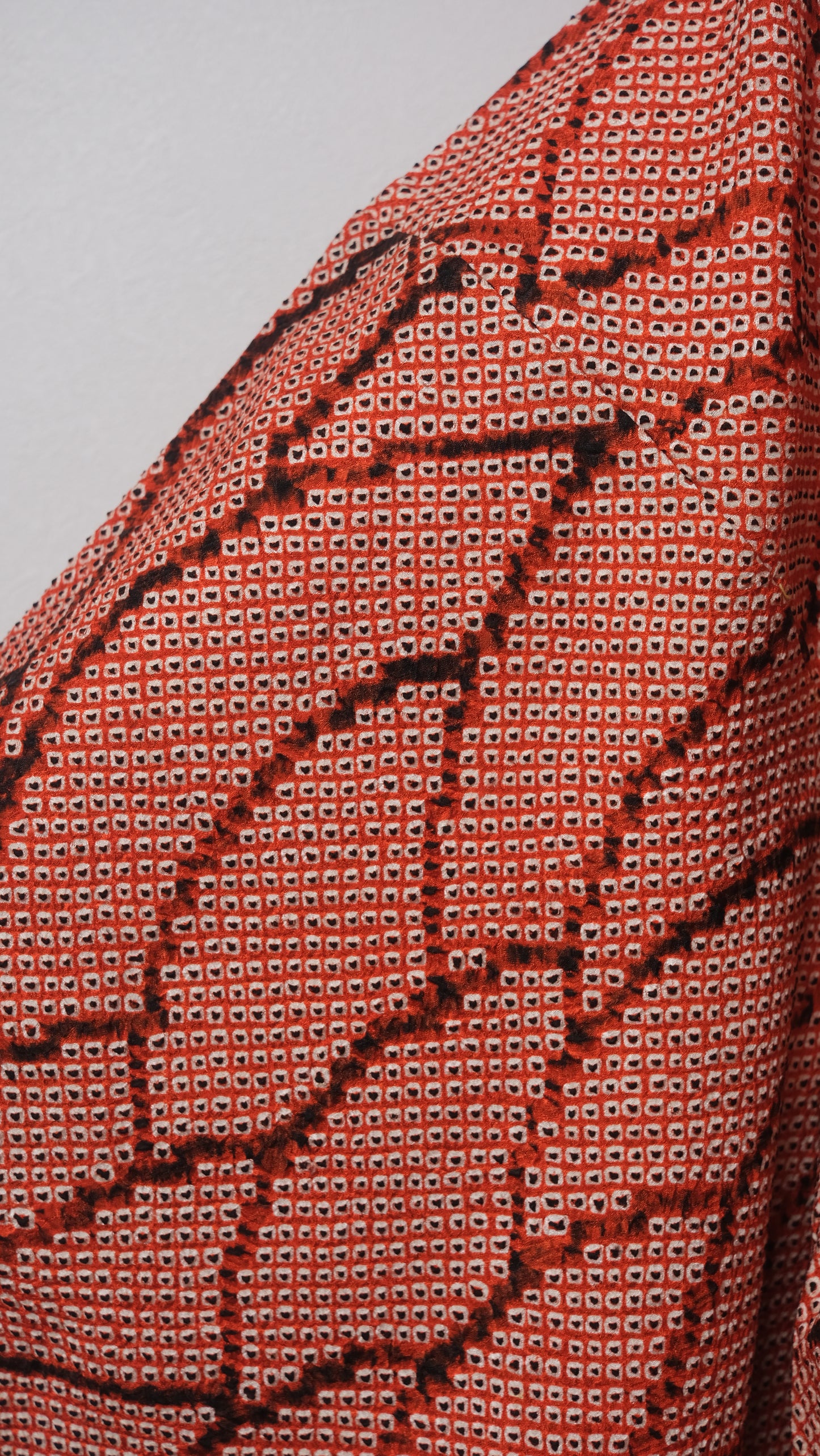Red Seigaiha Wave Shibori Haori