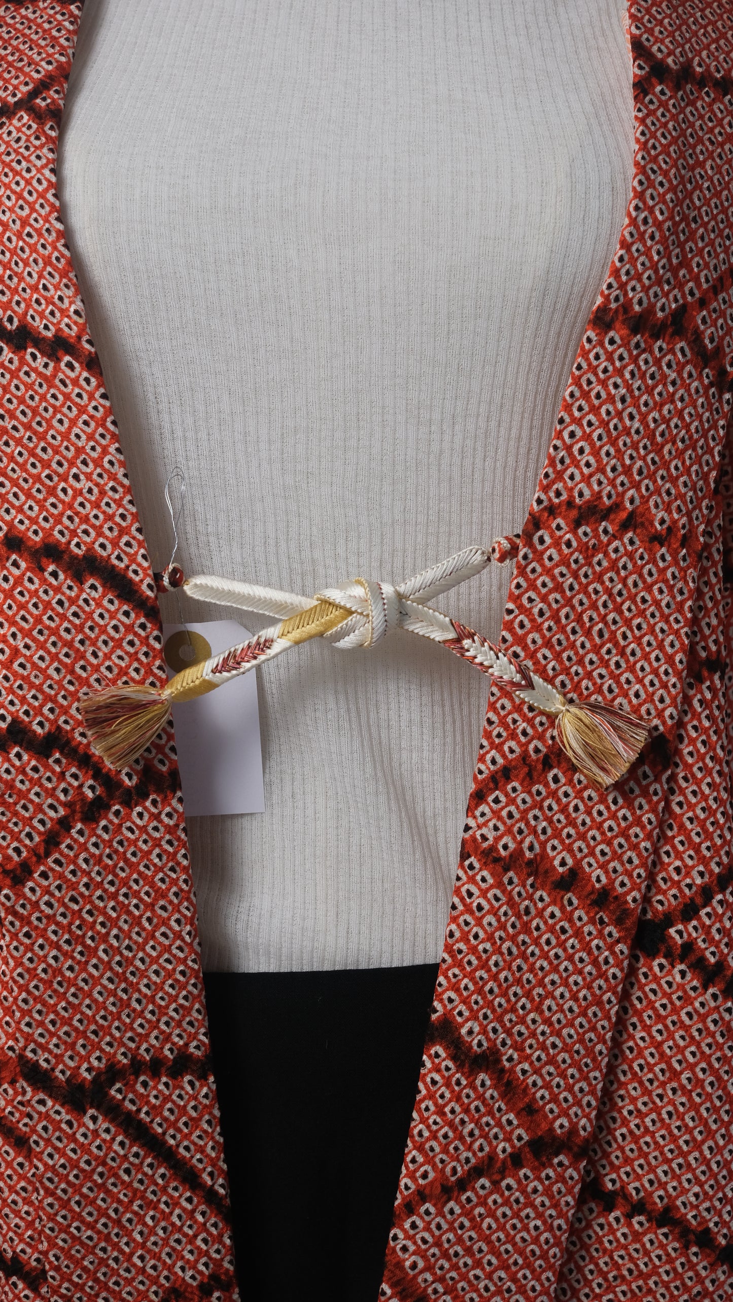 Red Seigaiha Wave Shibori Haori