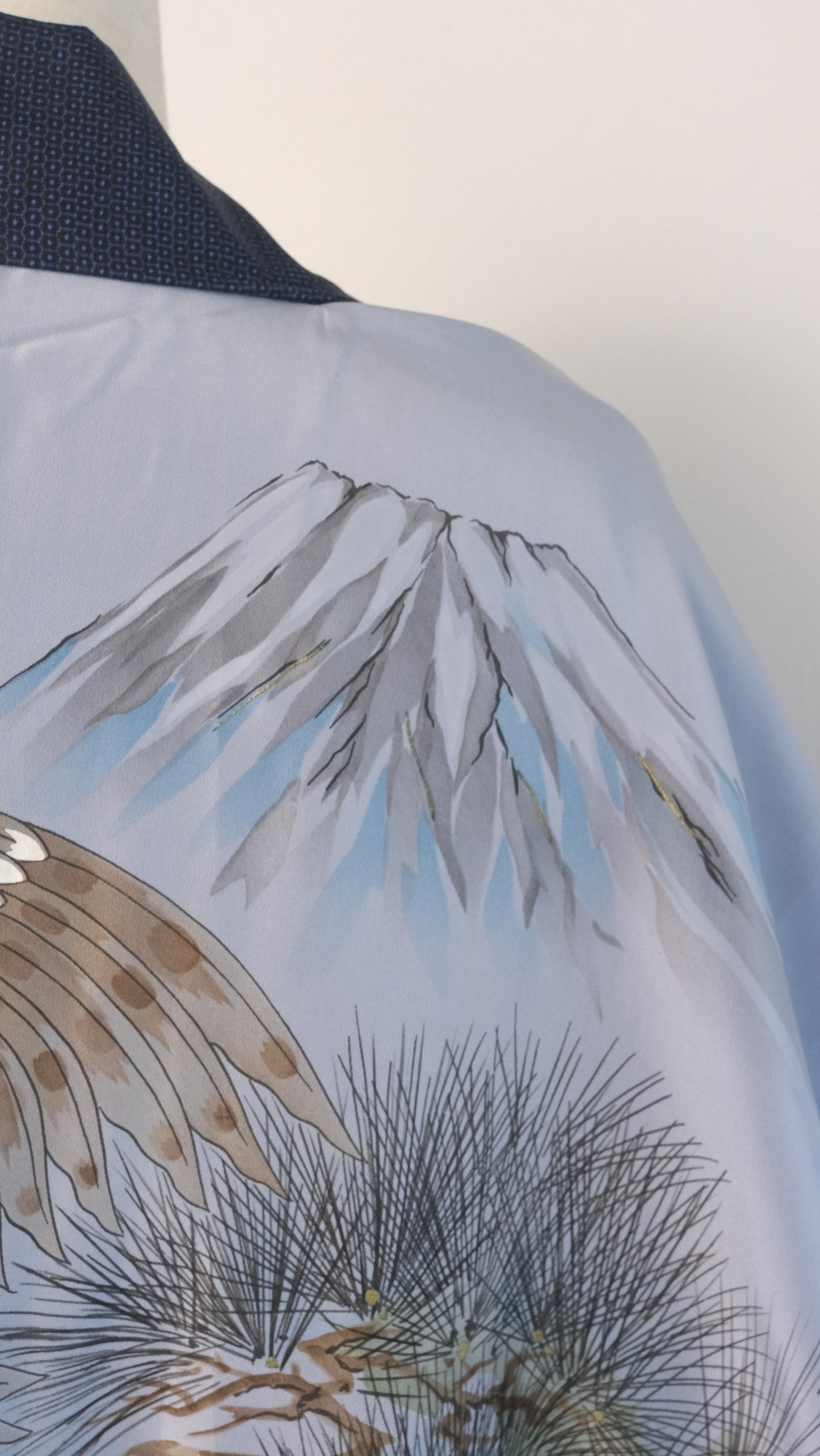 Indigo Haori with Hawk & Mt. Fuji Inner Design (For Men)