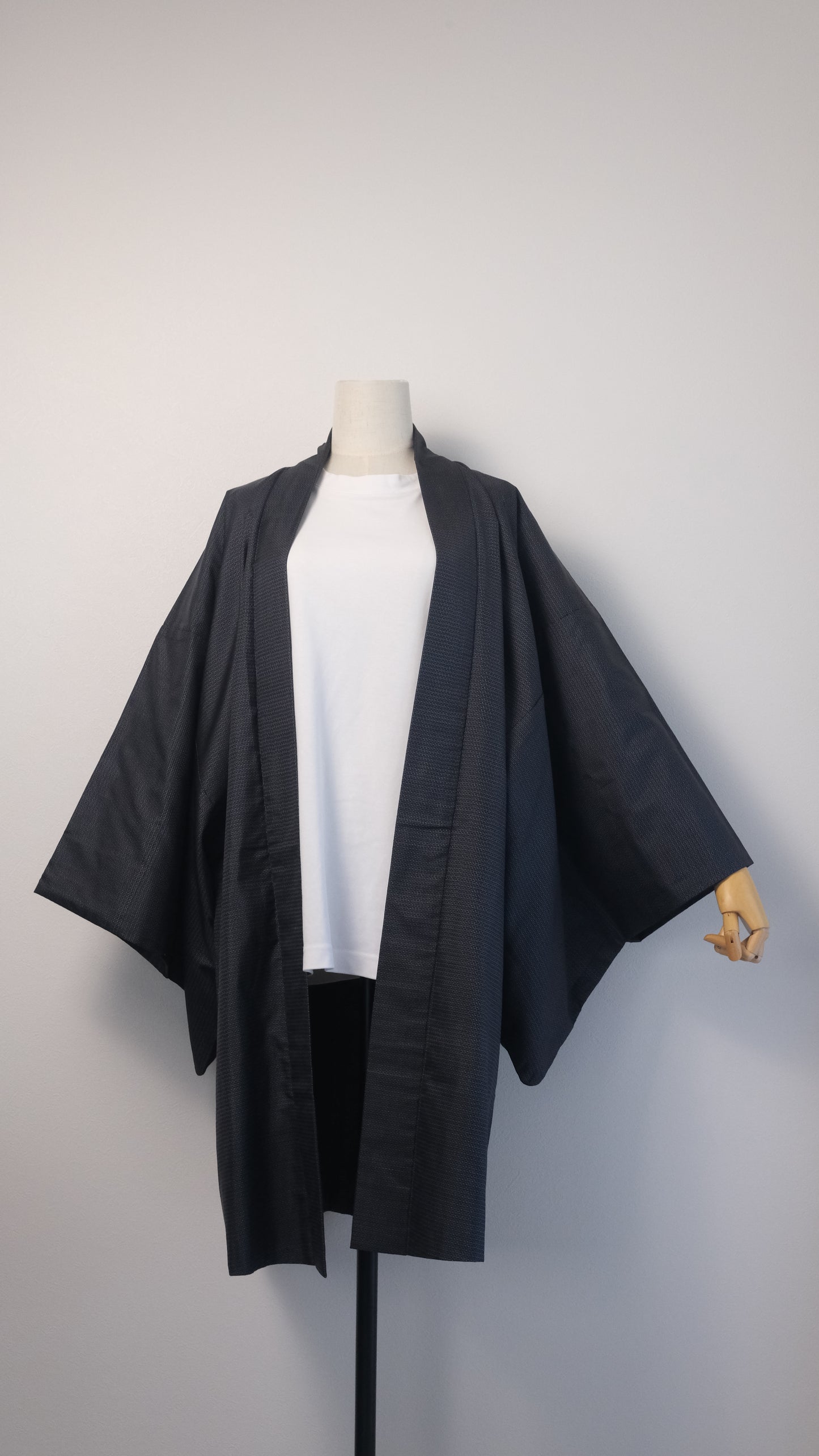 Indigo Haori with Hawk and Pine Tree Painting (For Men)
