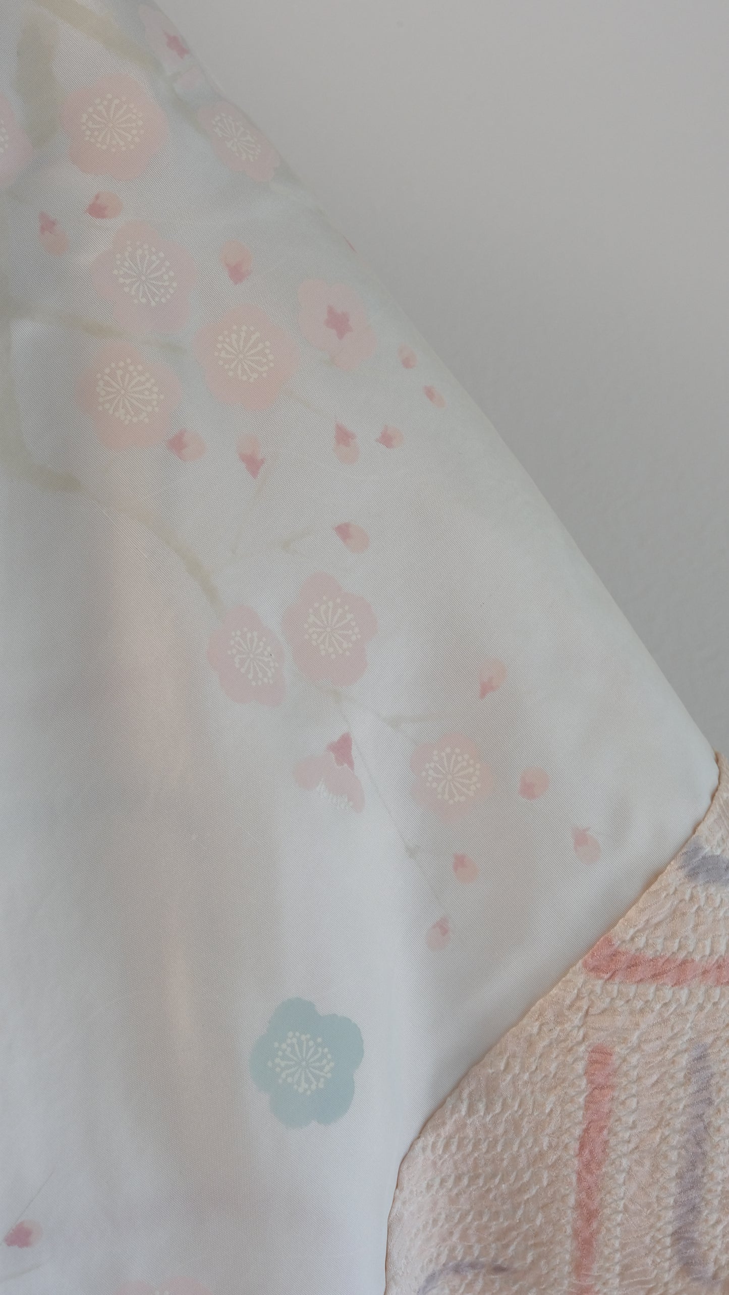 Vintage Light Pink Shibori Haori with Subtle Pastel Lining