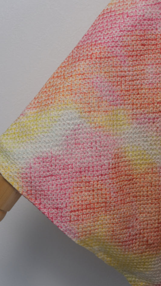 Sunset Shibori Haori with Soft Wave & Leaf Lining