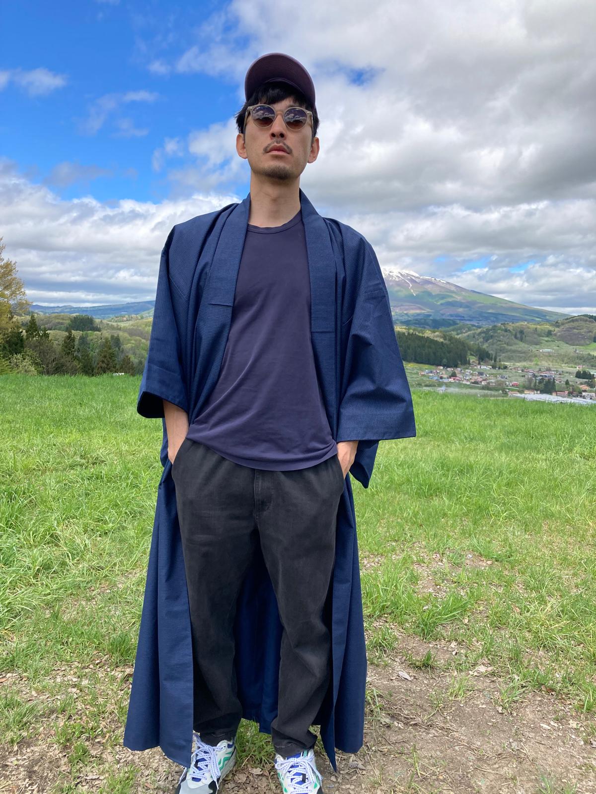Vintage Men's Kimono in Deep Navy Colour
