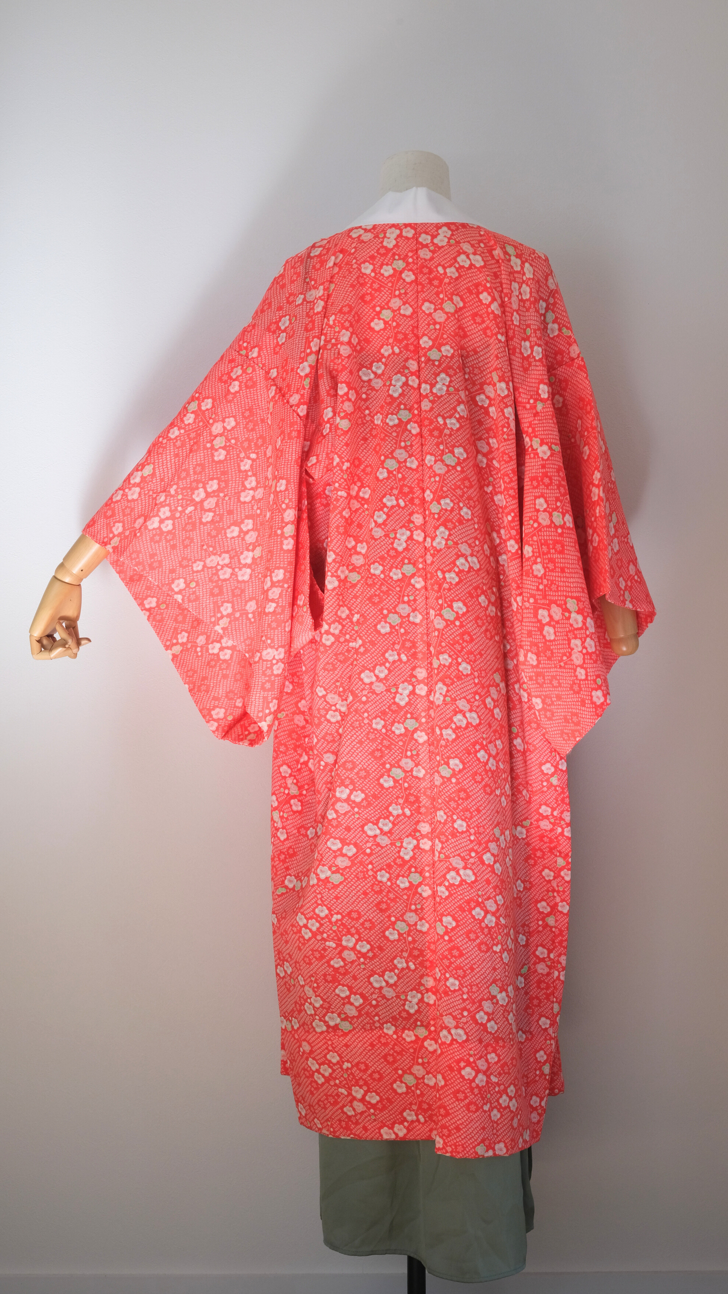 Red Nagajuban with Ume Blossom Pattern