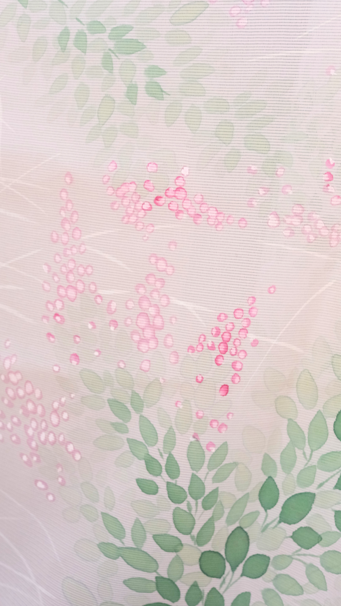 Sheer Pink Kimono with Hand-Painted Floral Design