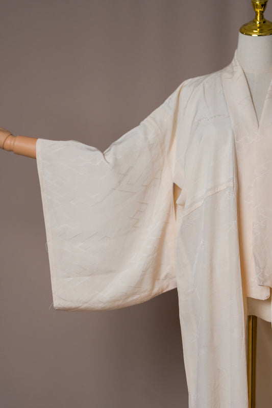 Винтидж текстуриран Нагаджубан в цвят слонова кост