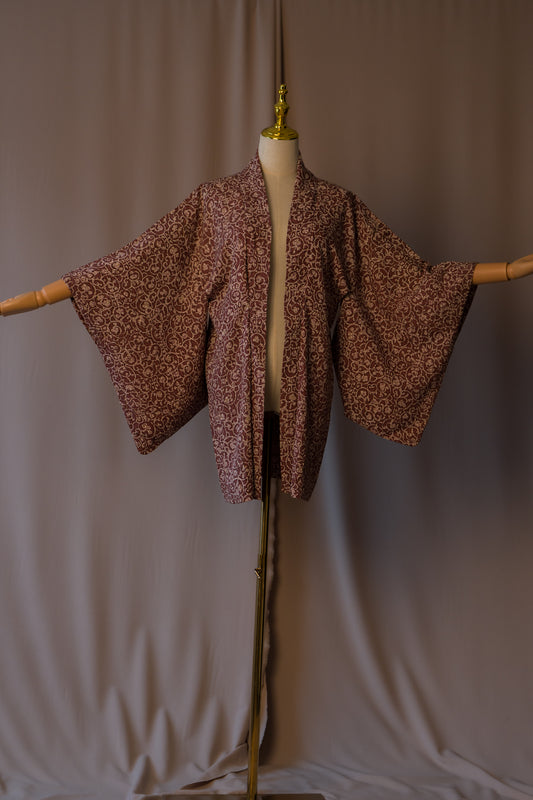 Vintage Purple Haori with Printed Inner Lining