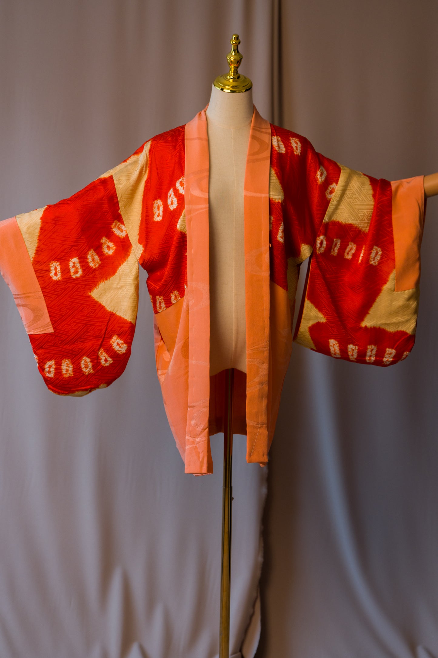 Vintage Peach & Red Reversible Haori
