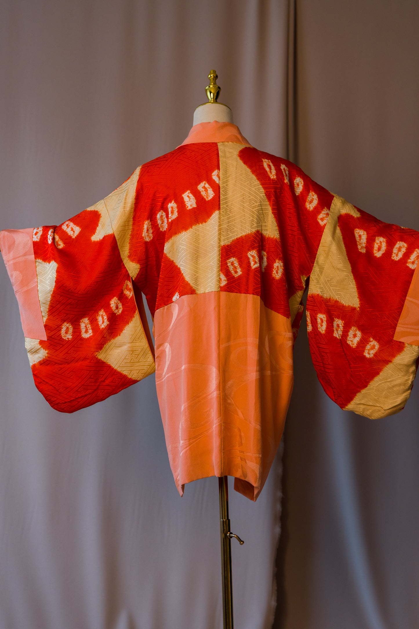 Vintage Peach & Red Reversible Haori