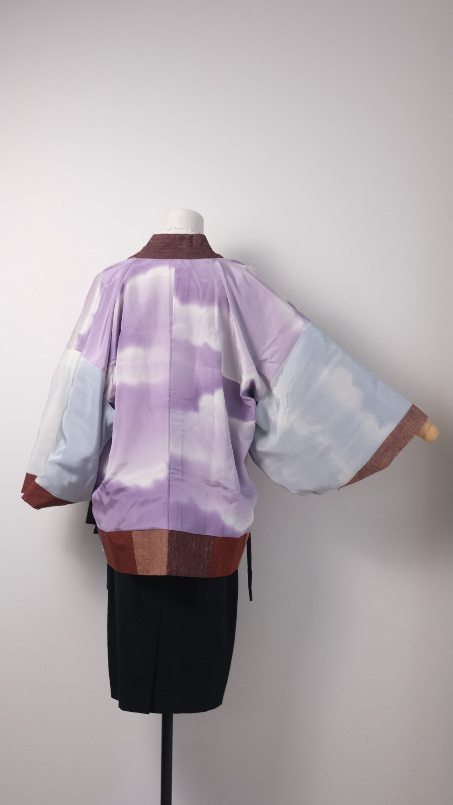 Earth Tone Stripes Haori with Cloud-Like Lining