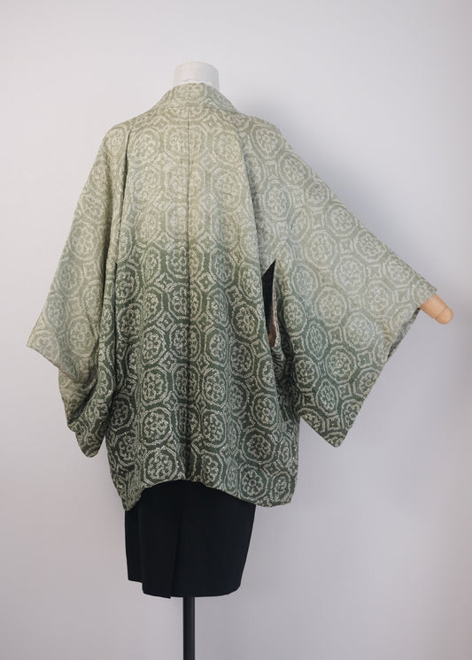 Green Gradation Haori Shibori