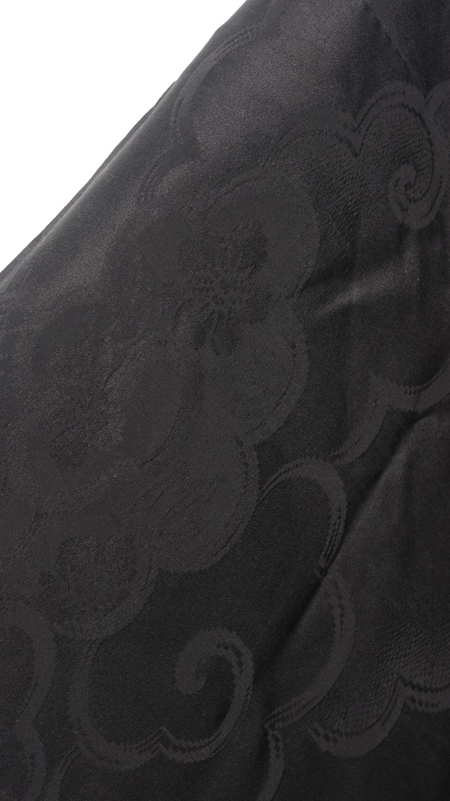 Black Haori with Cloud Motif and Wave-Fan Embroidery