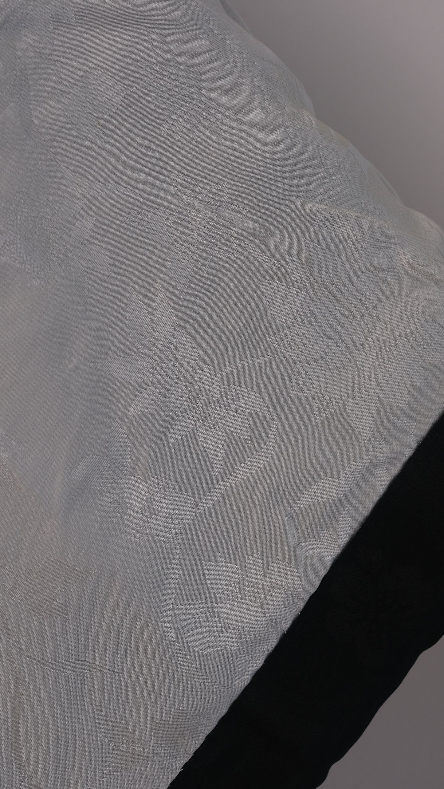 Black Haori with Cloud Motif and Wave-Fan Embroidery