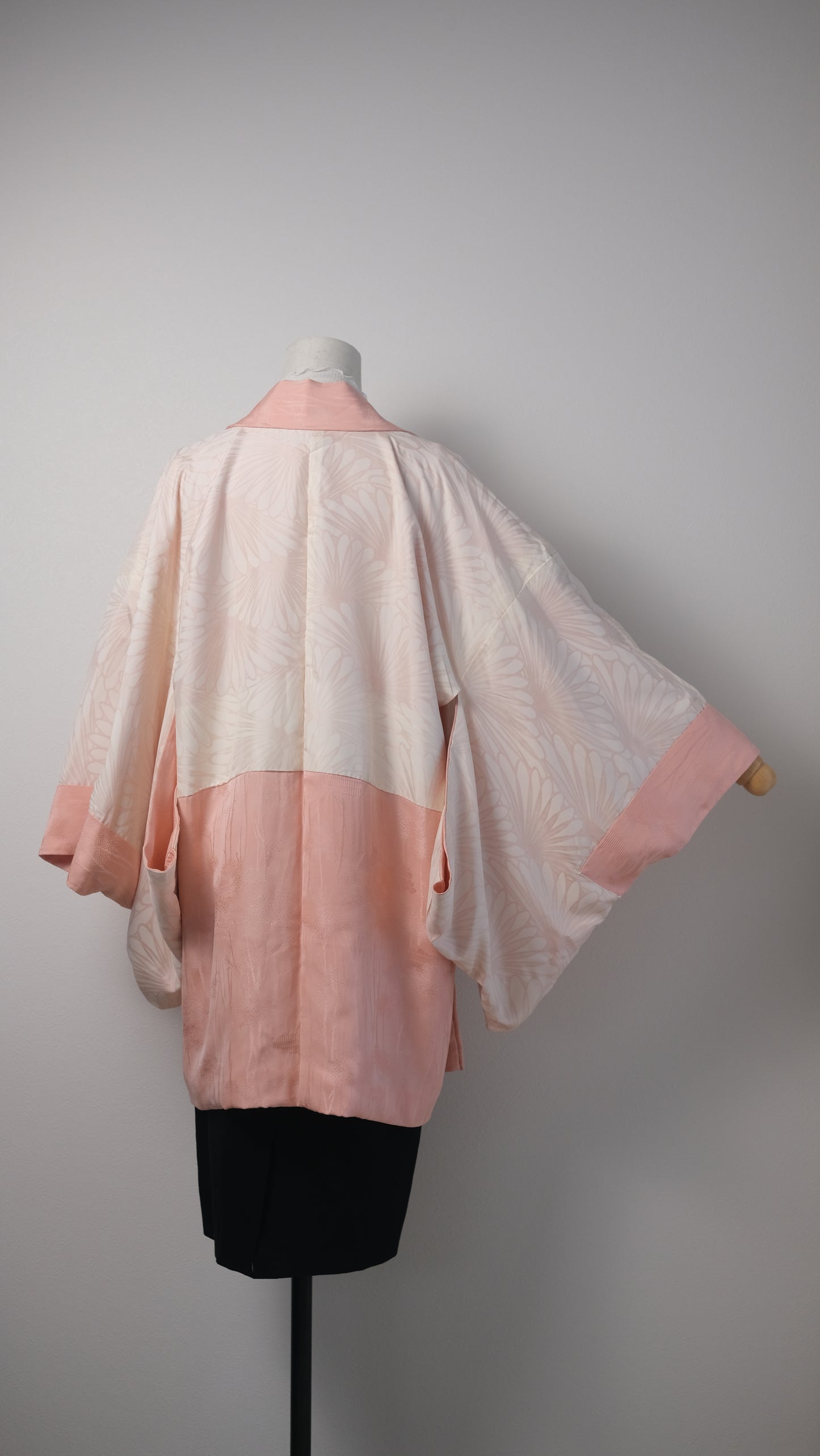 Soft Coral Haori with Bamboo Forest Motif