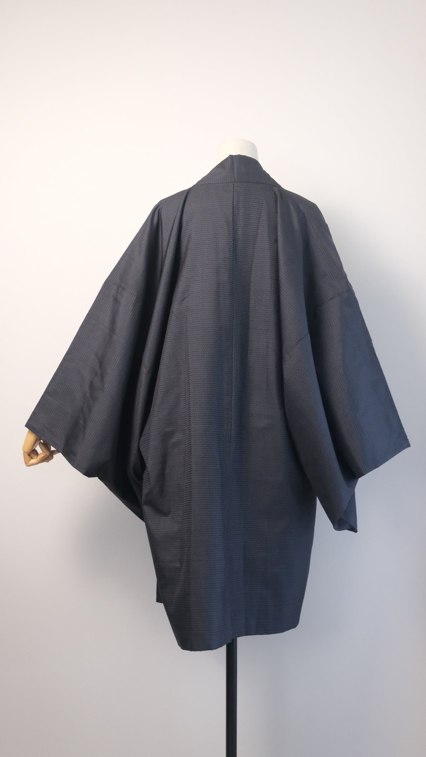 Indigo Haori with Hawk and Pine Tree Painting (For Men)