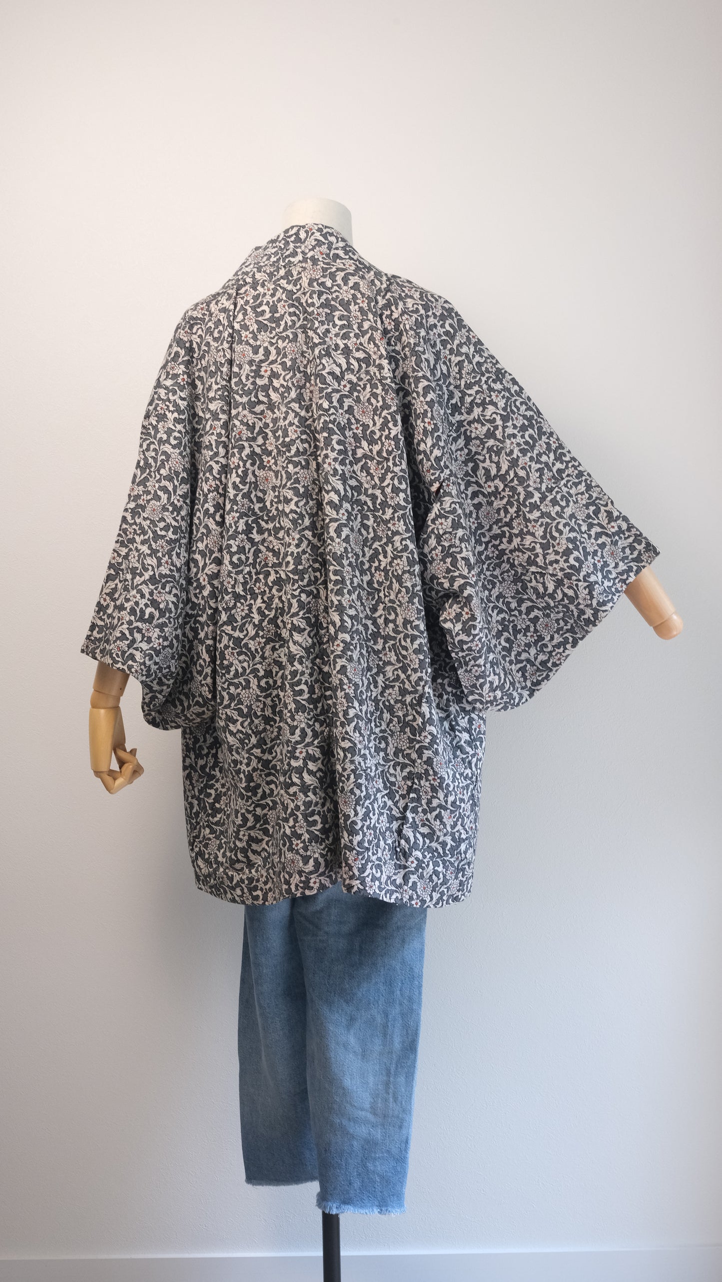 Grey Botanicals Haori with a Colourful Secret Lining
