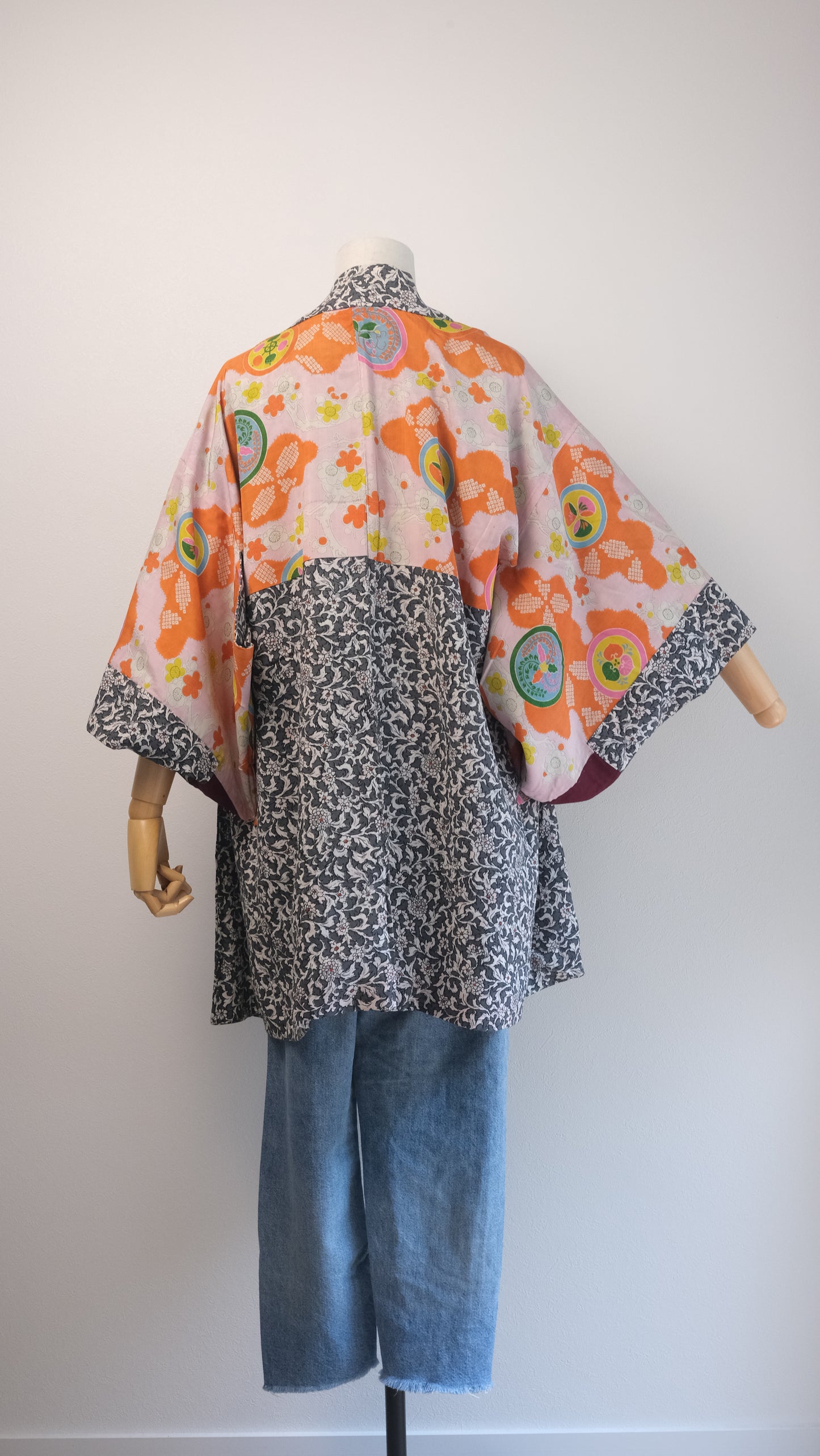 Grey Botanicals Haori with a Colourful Secret Lining
