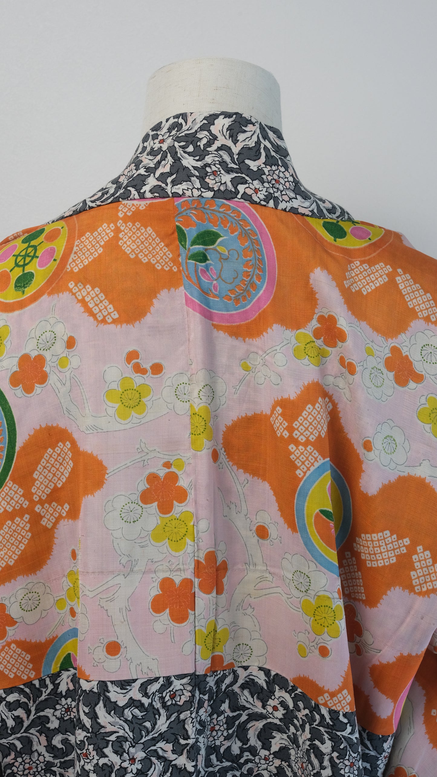 Grey Botanicals Haori with a Colourful Secret Lining