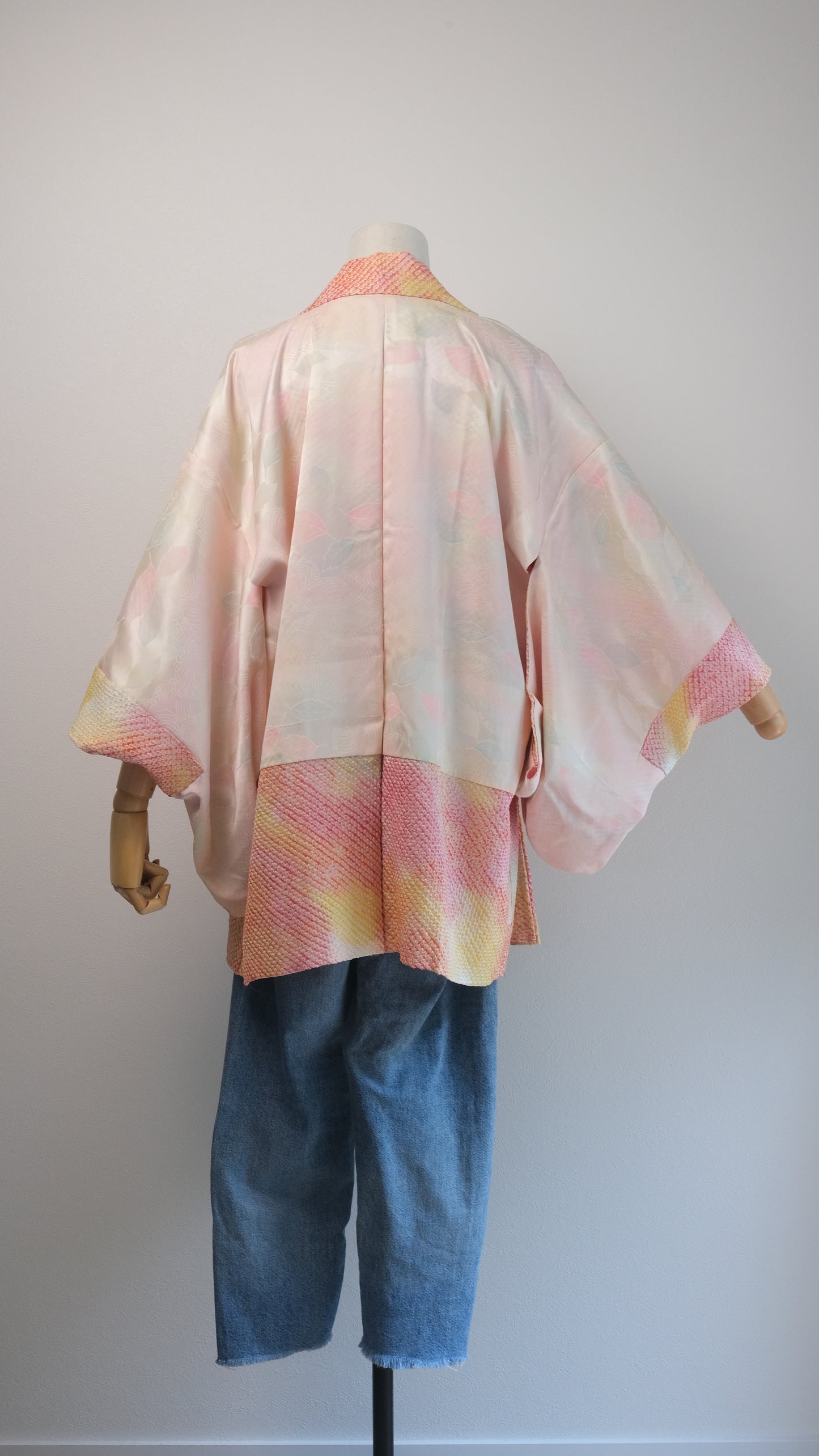 Sunset Shibori Haori with Soft Wave & Leaf Lining