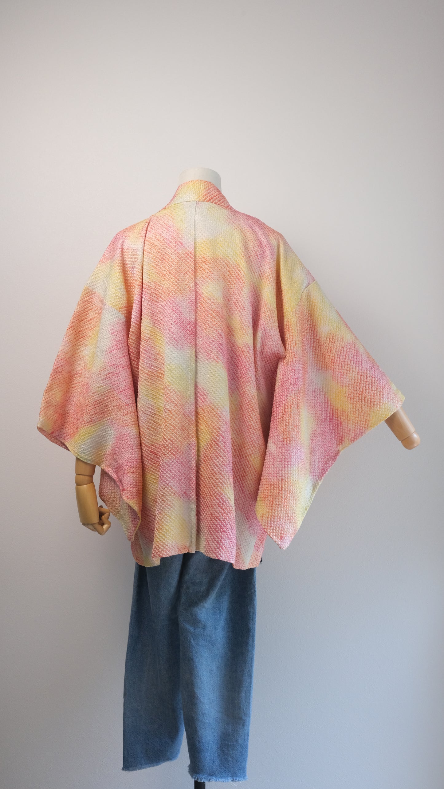 Sunset Shibori Haori with Soft Wave & Leaf Lining