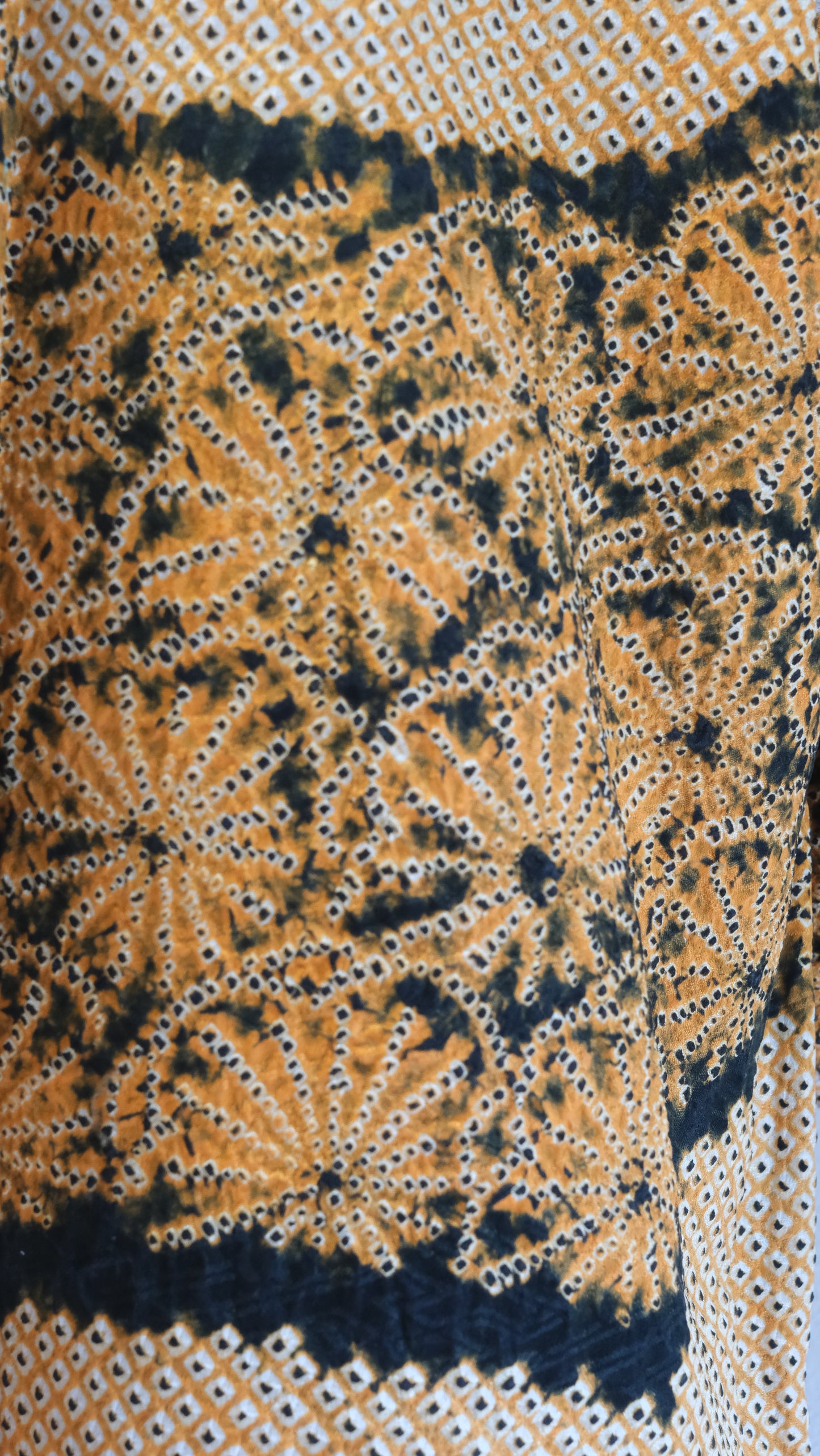 Golden Shibori Haori with Floral Motif