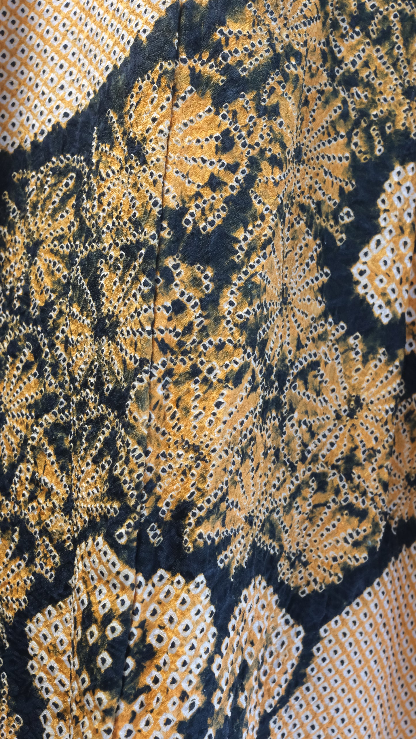 Golden Shibori Haori with Floral Motif