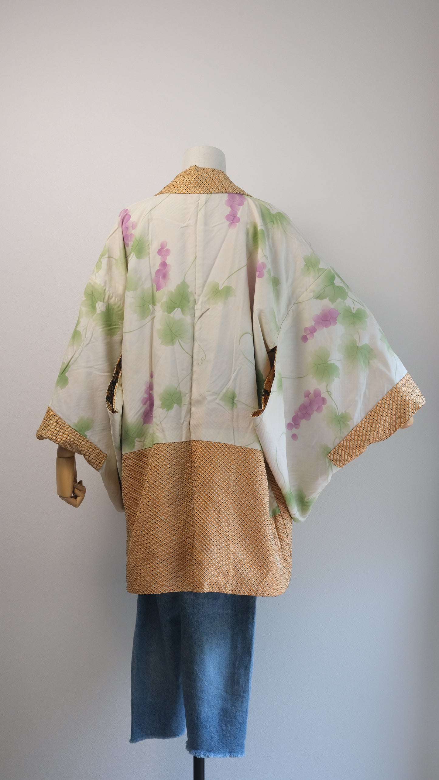 Golden Shibori Haori with Floral Motif