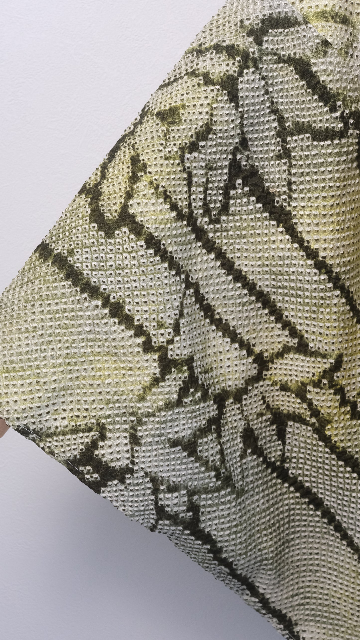 Olive Shibori Haori with Bamboo Motif