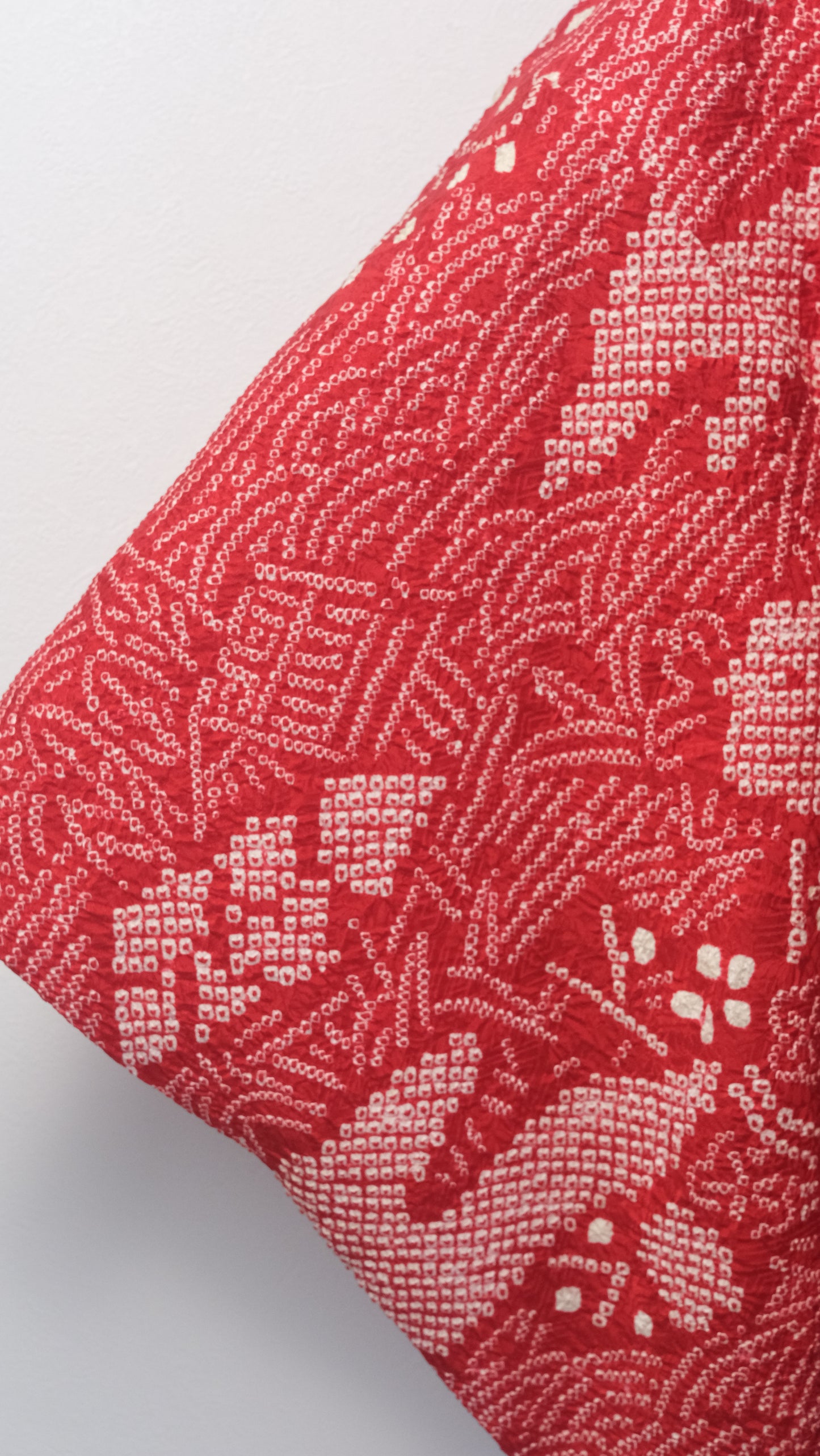 Vibrant Red Shibori Haori with Playful Lining