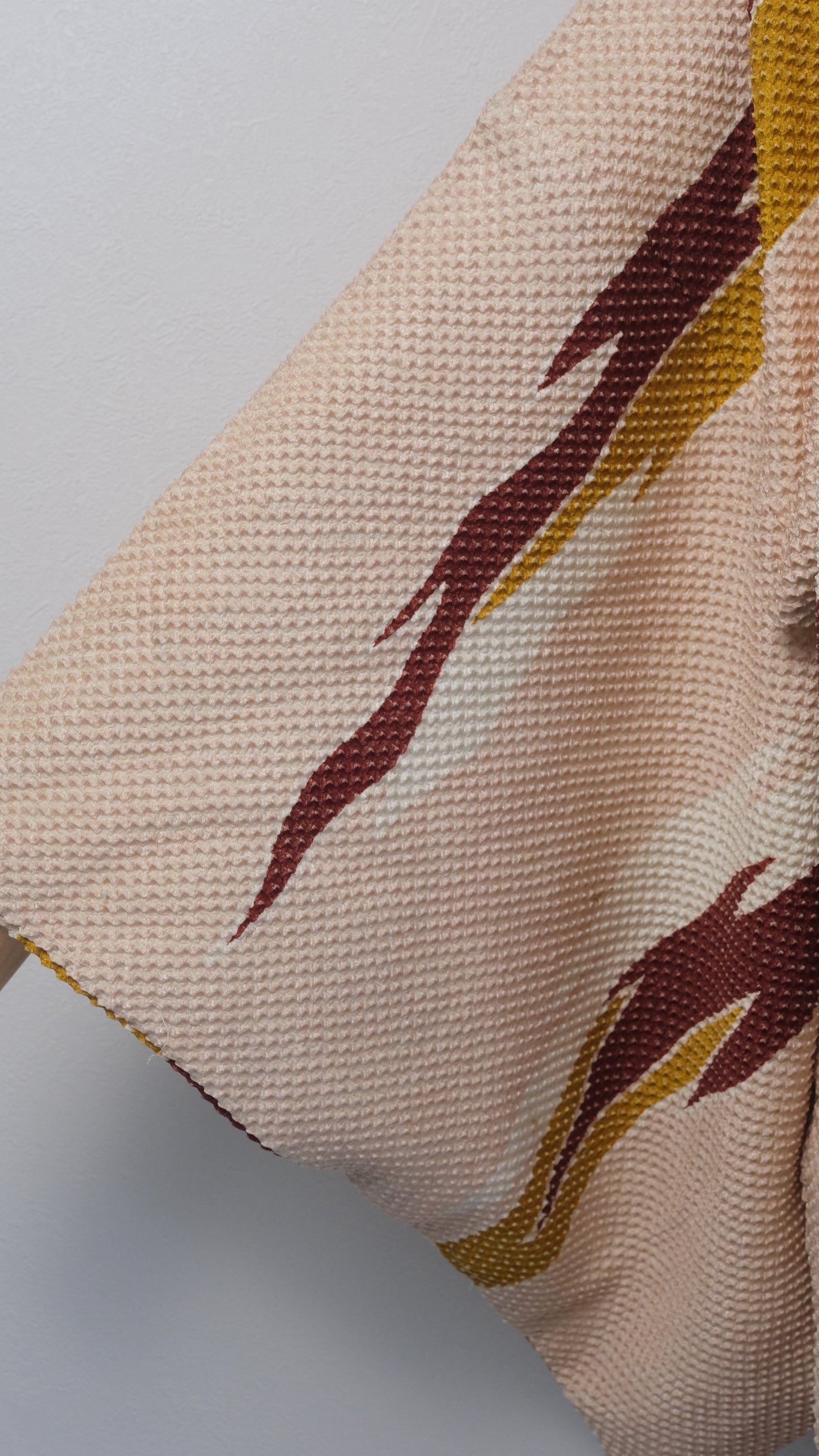 Peach Shibori Haori with Bold Brushstroke Motif