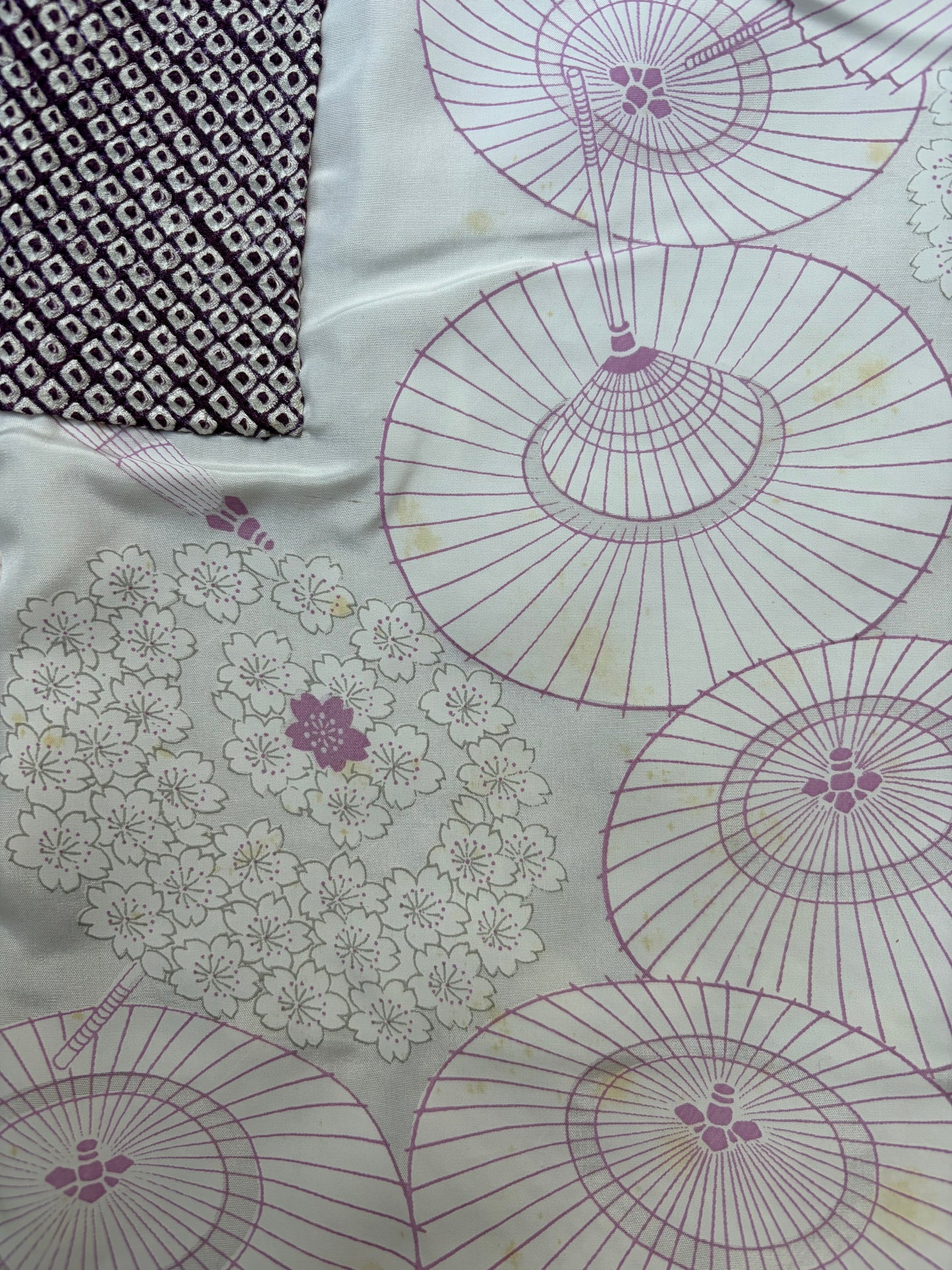 Vintage Purple Shibori Haori with Seigaiha Wave Pattern