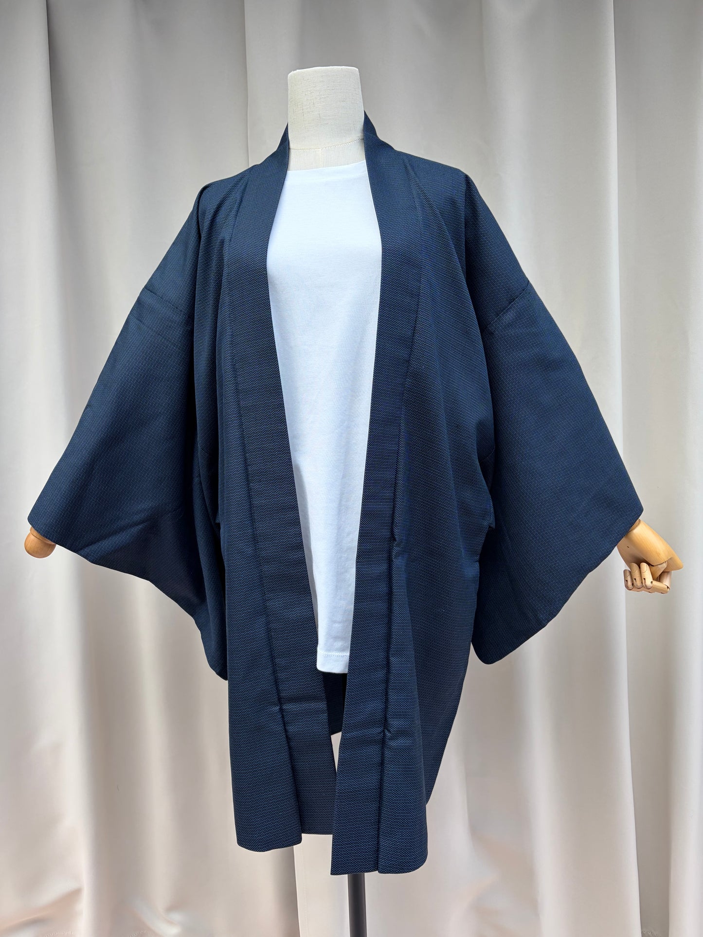 Vintage Navy Blue Haori with Sansui Landscape Painting (For Men)