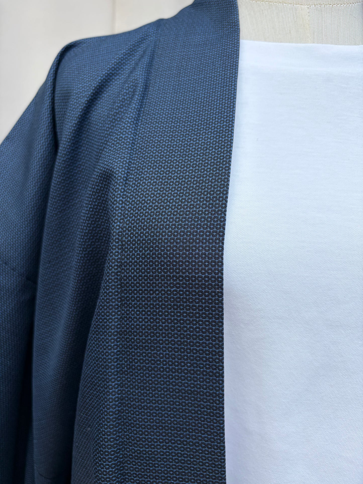 Vintage Navy Blue Haori with Sansui Landscape Painting (For Men)