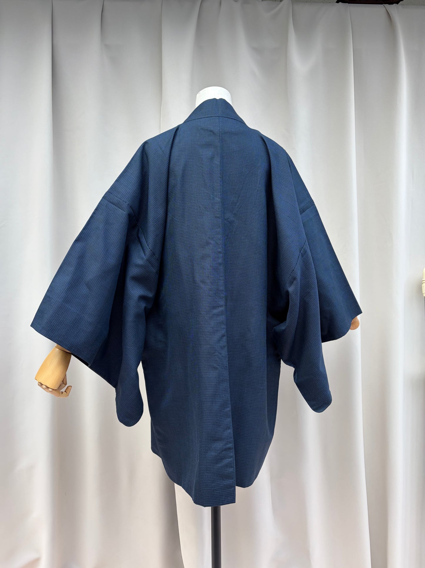 Vintage Navy Blue Haori with Sansui Landscape Painting (For Men)