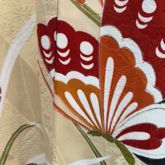 Vintage cream silk furisode
